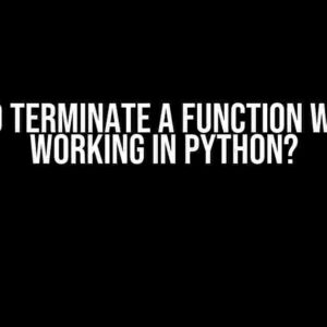 How to Terminate a Function which is Working in Python?